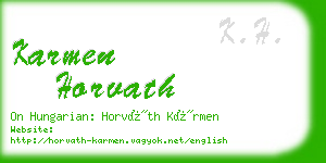 karmen horvath business card